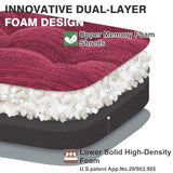 Shinnwa Kitchen Chair Cushions Set of 6, Dual-Layer Memory Foam Dining Chair Cushions