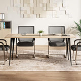 6 FT Conference Room Table, 70.86L x 35.43W x 29.52H Inches Boat Shaped Meeting Seminar Boardroom Table