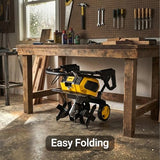 Mellif 40V Cordless Garden Tiller/Cultivator Compatible with Dewalt 20v Max Battery (Tool Bare) 14.2'' Width 8.7'' Depth 16 Steel Tines