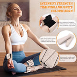BECOJADDE Ankle Weights Set of 2 (1 lb Each) Adjustable Wrist Weights for Women Men Wearable Arm Leg Weight for Pilates, Running, Walking, Workout, Yoga, Beige