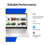 HP 14" Business Laptop Computer with 1-Year Office 365, Intel Quad-Core N150 Processor, 4GB RAM 640GB Storage (128GB UFS+512GB SD Card), Windows 11 Home, PLUSERA Earphones, Pale Rose Gold