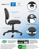 Boss Office Products Posture Task Chair Without Arms in Black, Low-Back (B305)