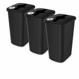 Home Logic Recycling Bin System, 3 Pack Waste Sorting Containers with Stickers
