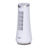 Desktop Ultra Slim Oscillating Tower Fan, LED - White 12" Optimus