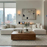 Convertible Modular Sectional Sofa with Movable Ottomans