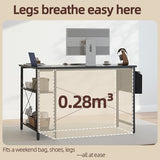 Small L Shaped Desk with Power Outlets - 40 inch Gaming Corner Computer Desk Writing Table, Black