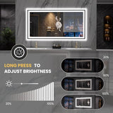 LOAAO 72"X36" LED Bathroom Mirror Black Framed