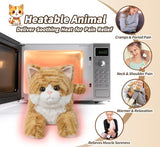 Orange Tabby Cat Stuffed Animals, Microwavable Stuffed Animal Adorable Fluffy Cat Plush for Warmth & Comfort, Heatable & Coolable Lavender Scent Cat Toys, Cute Soft Plushies Cat Gifts for Kids & Adult