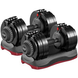 ATIVAFIT Adjustable Dumbbell Set of 2, 11–66LB Quick Adjust Free Weights with Safety Lock & Anti-Slip Steel Handle, Space Saving Home Gym Equipment for Strength Training, Muscle Building & Full Body Workouts