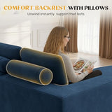 112" Modern Curved Cloud Couch, Boneless Couches for Living Room with Deep Seat