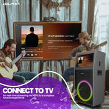 Dolphin KB-18R All-in-One Karaoke Sound System – 18.5” Touchscreen, 18” Woofer, Bluetooth, Android 12, UHF Mic, Rechargeable Battery