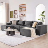 135.4" Modular Boneless Couch, Sectional Couches for Living Room, Darkgrey