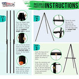 Art Supply 64" Black Wooden Easel Stand (12 Pack) - Adjustable A-Frame Tripod for Painting, Drawing & Signs - Lightweight Easels