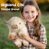 Highland Cow Stuffed Animals, Microwavable Stuffed Animal Adorable Fluffy Highland Cow Plush for Warmth Comfort, Heatable Coolable Lavender Scent Toy, Cute Soft Plushies Gift for Kid Boy Girl & Adult
