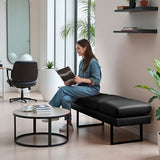 Waiting Room Bench with 3 Seats,Faux Leather Reception Bench Upholstered Office Guest Chair