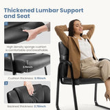 Office Desk Guest Chair Set of 8, Leather Waiting Room Chairs with Padded Arms for Elderly Home