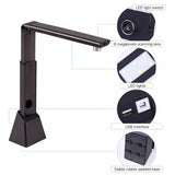 QERTYHJK Portable A3 Adjustable High Speed Book Image Document Camera Scanner 8 Mega-Pixel Max with OCR Function LED Light