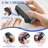 3 in 1 Electric Nail Clipper, Automatic Nail Trimmer with Built-in Nail Grinder & Polisher, Easy to Use for Adults Seniors Kids, USB Rechargeable, Quiet & Safe Manicure Tool, Daily Manicure Supplies