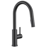 FORIOUS Kitchen Faucets with Pull Down Sprayer, Black Classic Single Handle Stainless Steel High Arc Faucet for Kitchen Sink, 1 Hole with Deck Plate Sink Faucet for Bar RV Farmhouse Outdoor Laundry