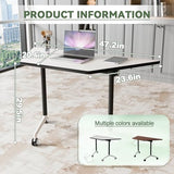 Folding Conference Table 47.2",Conference Room Table with Wheels T Shaped Modern Meeting Table for Office