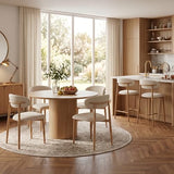UVV Dining Chairs Set of 8, Metal Kitchen Chairs with Modern Fabric Upholstered for Dining Room, Beige