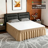ANARACHON Twin Bed Skirt, Elastic Wrap Around Bed Skirt Twin Size, Bed Skirts for Adjustable Bed, Easy Fit with 18" Drop Length Tailored Drop Dust Ruffle (Gold)