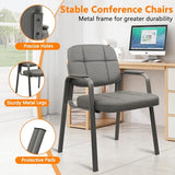 CLATINA Waiting Room Guest Chair with Bonded Leather Padded Arm Rest