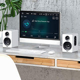 Active Bluetooth 5.0 Bookshelf Speakers – 60W Carbon Fiber Speaker Unit - Built-in 24bit DAC Dynamic 3D Surround Sound 2.0 Computer