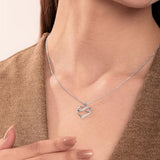 Cali Trove 1/4Ct & 1/20Ct Natural Diamond Single Heart Infinity Pendant For Women