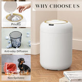 onlcuk Automatic Motion Sensor Bathroom Trash Can with Lid, 3 Gallon Touchless Trash Bin