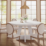 Tribesigns 47 inch Round Dining Table Wood Kitchen Table for Dining Room, 47" Dinner Room Tables for 4-6, White