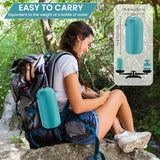 Seektain Inflating Sleeping Pad Mattress for Camping: Inflatable Camping Bed with Built-in Foot Pump for Tent - 4" Extra Thick Mat Air Cot for Floor - Blue
