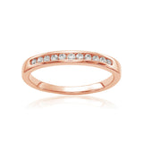 Oseew Custom gold Lab Grown Diamond Wedding Band For womens Stackable Bands and Wedding Rings Eternity Band Ring for women (rose gold)