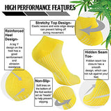 Sunew 3 Pairs Viscose Bamboo Socks Women Soft Cushioned Moisture Wicking Comfortable No Show Low-Cut Workout Ankle Running Hiking Golf Socks Yellow S
