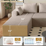 160" Cloud Sectional Boneless Couch U Shaped with Double Chaise, Comfy Corduroy Modular Sectional Couches for Living Room