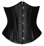 SHAPERX Women's Waist Training Corsets Underbust Heavy Duty 26 Steel Boned Hourglass Silhouette Body Shaper, SZ1908-Black-2XL