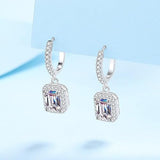 Women's 14K Gold Emerald Cut Diamond Drop Earrings