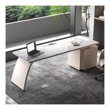 zhongxlla Standing Desk, Executive Desk, Rock Slab Top Office with Storage Cabinet