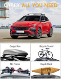 Tuyoung 300lbs Roof Rack Cross Bars Compatible with 2018-2023 Hyundai Kona & Kona N & Kona Electric with Flush Side Rails, Lockable Heavy Duty Aluminum Lockable Roof Rails Crossbars Rooftop Luggage