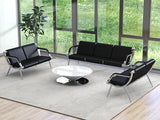 Kinsuite 7-Seat Waiting Room Chairs with PU Leather - 3Pcs Office Waiting Room Bench Reception Chairs