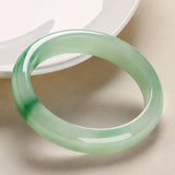 Certified Natural Green Jade Bangle Bracelet for Women Wealth Good Luck