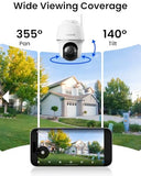 REOLINK Solar Security Cameras Wireless Outdoor System, Argus PT+Home Hub Mini Bundle with Video Doorbell, Color Night Vision, Smart Detection, 2.4/5 GHz Wi-Fi, No Subscriptions