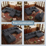 Flexible Combination Cloud Sectional Boneless Couches with Double Chaise