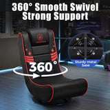 GTPLAYER Floor Gaming Chair Foldable Swivel Floor Chairs for Kids Boys Comfy Video Game Seat with 360° Multipurpose for Gamers, Bedroom or Game Room (Black-Red)