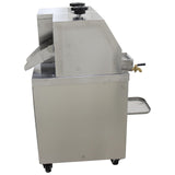 Yokoma Vertical Electric Stainless Steel Sugarcane Juicer with 3 Rollers System and Adjustable Knob for Commercial Juice Shops, Restaurants with 4 Casters 110V Sugar Cane Juice Extractor Machine