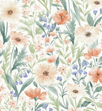 MelunMer Floral Wallpaper Peel and Stick Wallpaper Boho 17.3"x393" Self Adhesive Removable Wall Paper for Bedroom/Bathroom Wildflowers Contact Paper for Cabinets Covering Wall Papers Deco Botanical