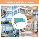 3-Seat Waiting Room Bench - PU Leather Waiting Room Chairs with Arms Airport Reception Bench,