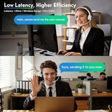 Wireless Headsets with Mic for Work, Wireless Headset for Cell Phones, Ultra Lightweight& 50+ Playtime