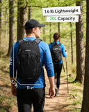 WATERFLY Small Lightweight Hiking Backpack: 20L Outdoor Daypack with Phone Pocket, Hydration Compatible, Breathable Backpanel, Multi-Compartment for Camping Trekking Travel Women Men
