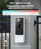 3MP Camera Doorbell Camera Wireless Video Doorbell 2K HD- No Subscription Required